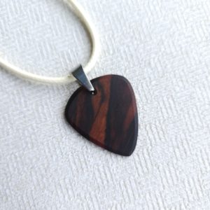 Mun Ebony Guitar Pick Necklace- Close up