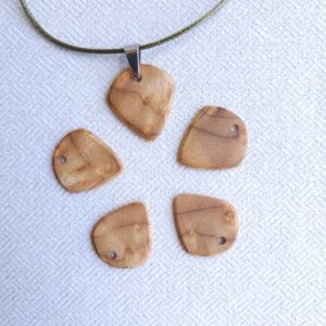 Myrtle Burl Jazz Guitar Pick Necklace - Variations