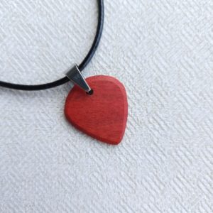 Pink Ivory Guitar Pick Necklace- Close up